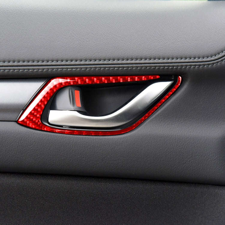 Car Carbon Fiber Inside Door Handle Decorative Sticker for Mazda CX-5 2017-2018, Left and Right D...