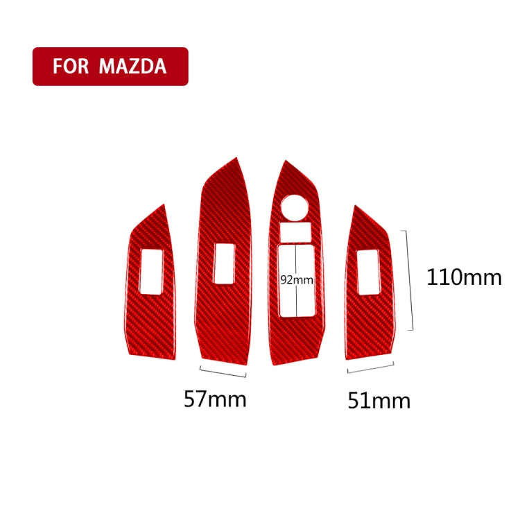 Car Carbon Fiber Window Glass Lift Panel Decorative Sticker for Mazda CX-5 2017-2018, Left Drive ...
