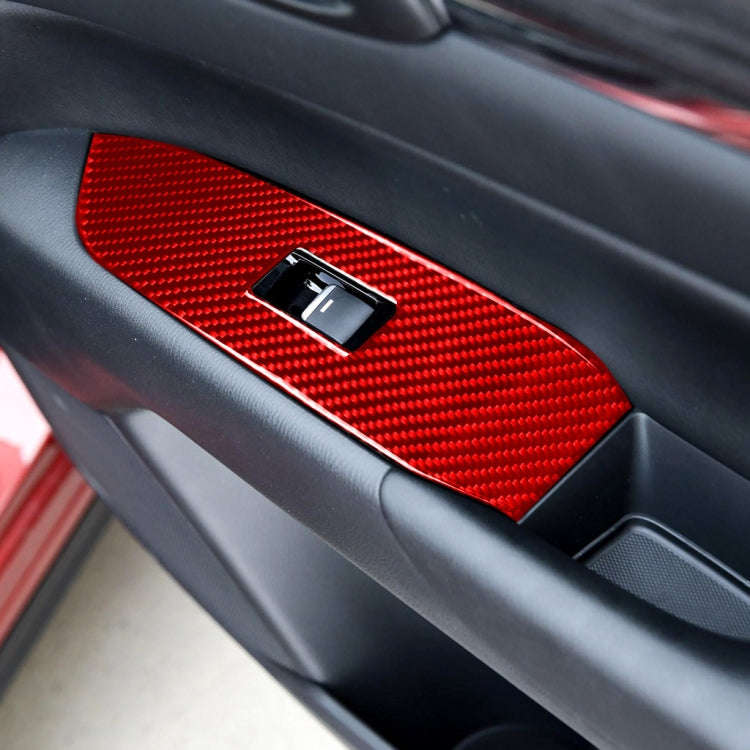 Car Carbon Fiber Window Glass Lift Panel Decorative Sticker for Mazda CX-5 2017-2018, Left Drive ...