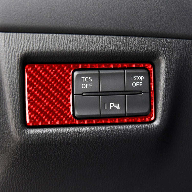 Car Carbon Fiber Headlight Decorative Sticker for Mazda CX-5 2017-2018, Left and Right Drive (Red)