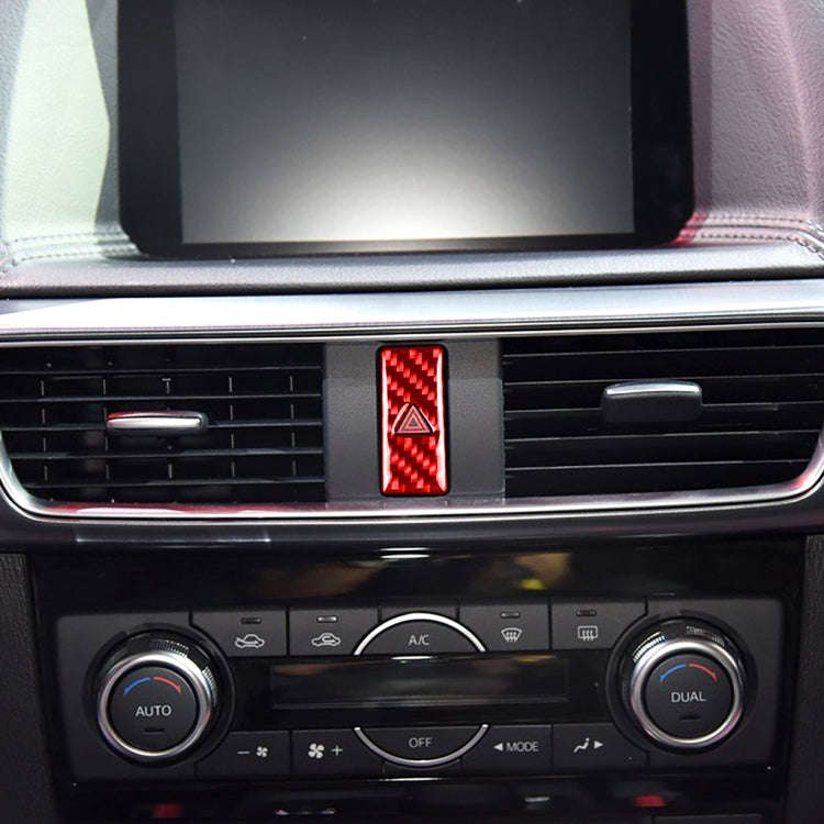 Car Carbon Fiber Warning Light Decorative Sticker for Mazda CX-5 2017-2018, Left and Right Drive ...