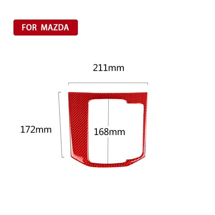 Car Carbon Fiber Gear Panel Decorative Sticker for Mazda CX-5 2017-2018, Right Drive (Red)