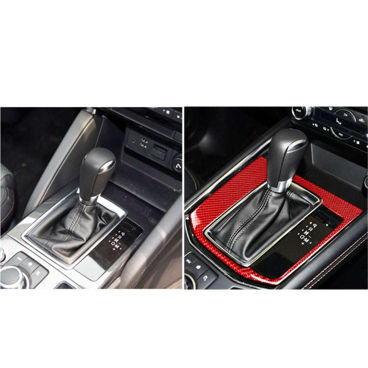 Car Carbon Fiber Gear Panel Decorative Sticker for Mazda CX-5 2017-2018, Right Drive (Red)