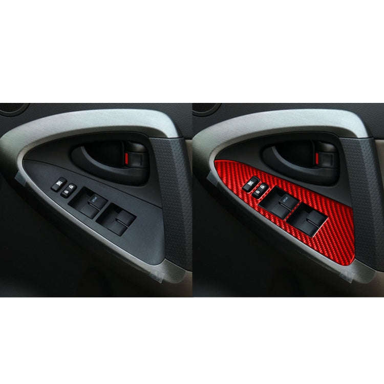 Car Carbon Fiber Window Glass Lift Panel Decorative Sticker for Toyota RAV4 2006-2013, Right Driv...