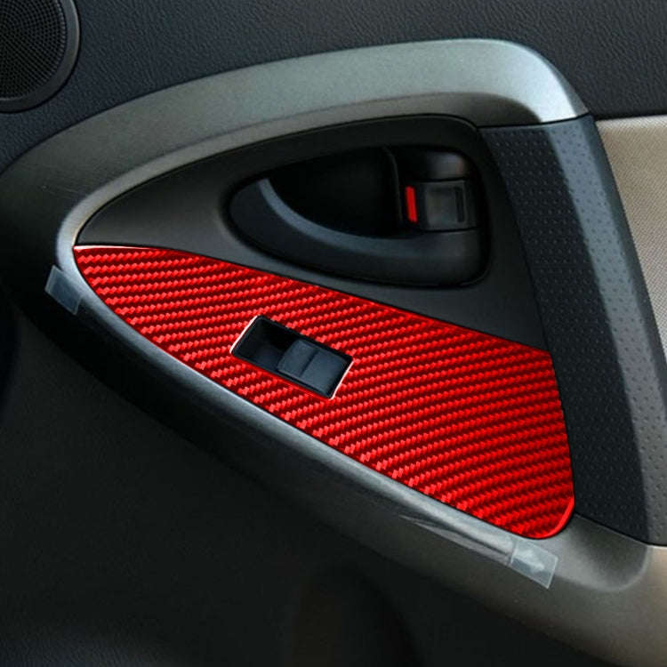 Car Carbon Fiber Window Glass Lift Panel Decorative Sticker for Toyota RAV4 2006-2013, Left Drive...