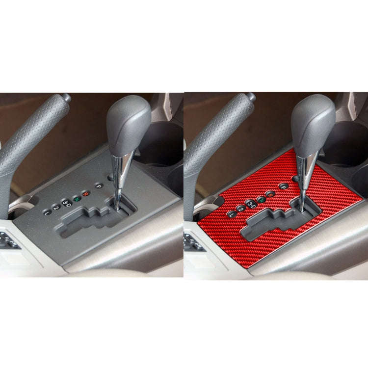 Car Carbon Fiber Gear Panel Decorative Sticker for Toyota RAV4 2006-2013, Left Drive (Red)