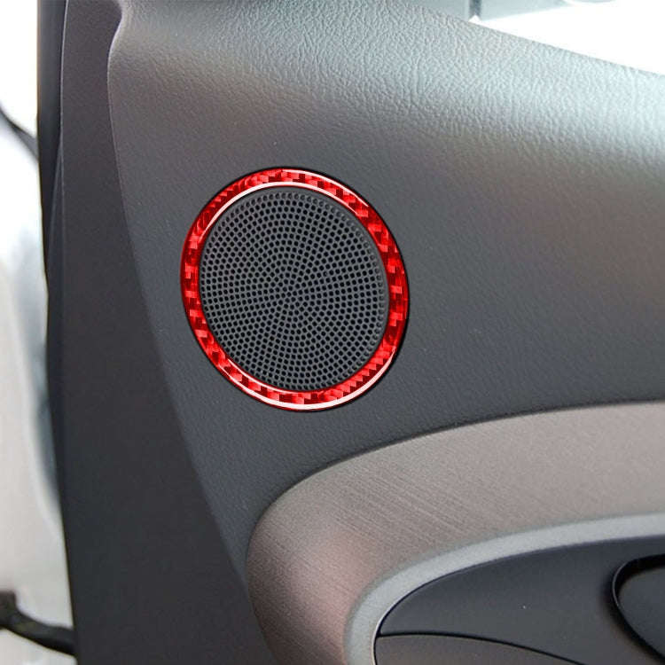 Car Carbon Fiber Door Horn Decorative Sticker for Toyota RAV4 2006-2013, Left and Right Drive (Red)