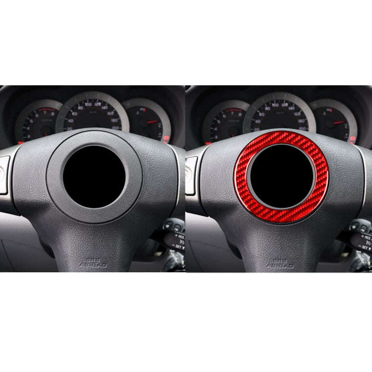 Car Carbon Fiber Steering Wheel Decorative Sticker for Toyota RAV4 2006-2013, Left and Right Driv...