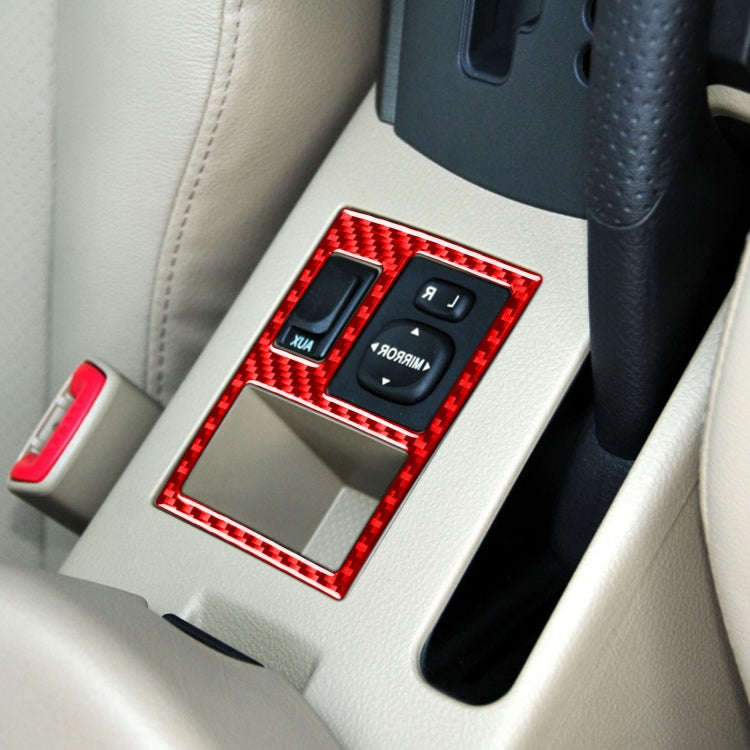 Car Carbon Fiber Rear Mirror Adjustment Switch Frame Decorative Sticker for Toyota RAV4 2006-2013...