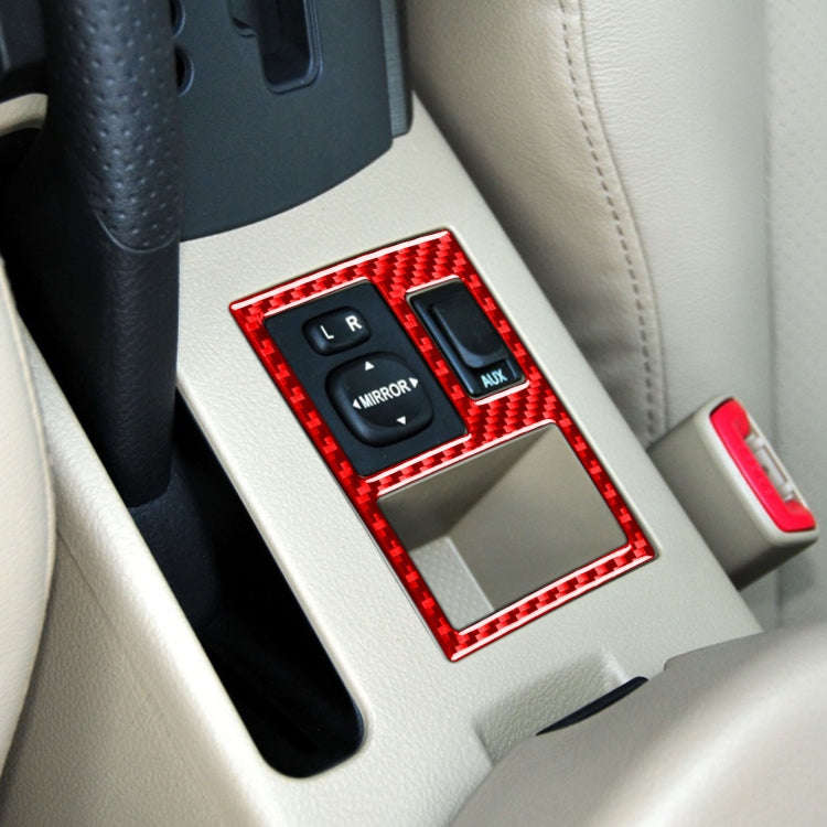 Car Carbon Fiber Rear Mirror Adjustment Switch Frame Decorative Sticker for Toyota RAV4 2006-2013...