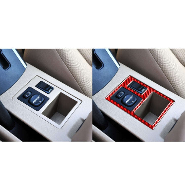 Car Carbon Fiber Rear Mirror Adjustment Switch Frame Decorative Sticker for Toyota RAV4 2006-2013...