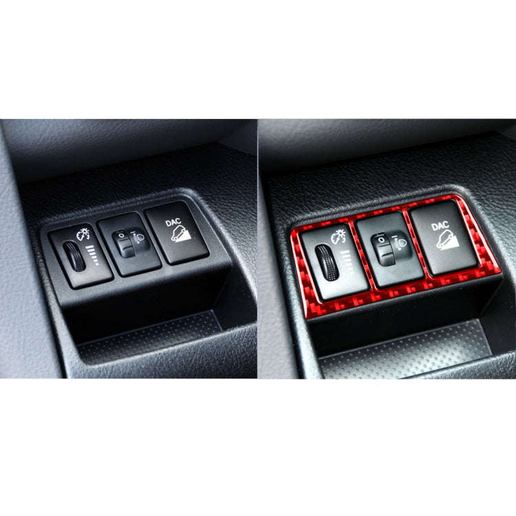 Car Carbon Fiber Headlight Switch Frame Decorative Sticker for Toyota RAV4 2006-2013, Left and Ri...