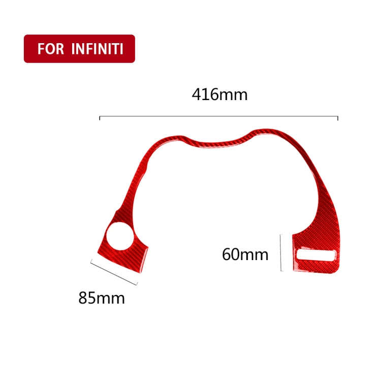 Car Carbon Fiber Dashboard Decorative Sticker for Infiniti Q50, Right Drive(Red)