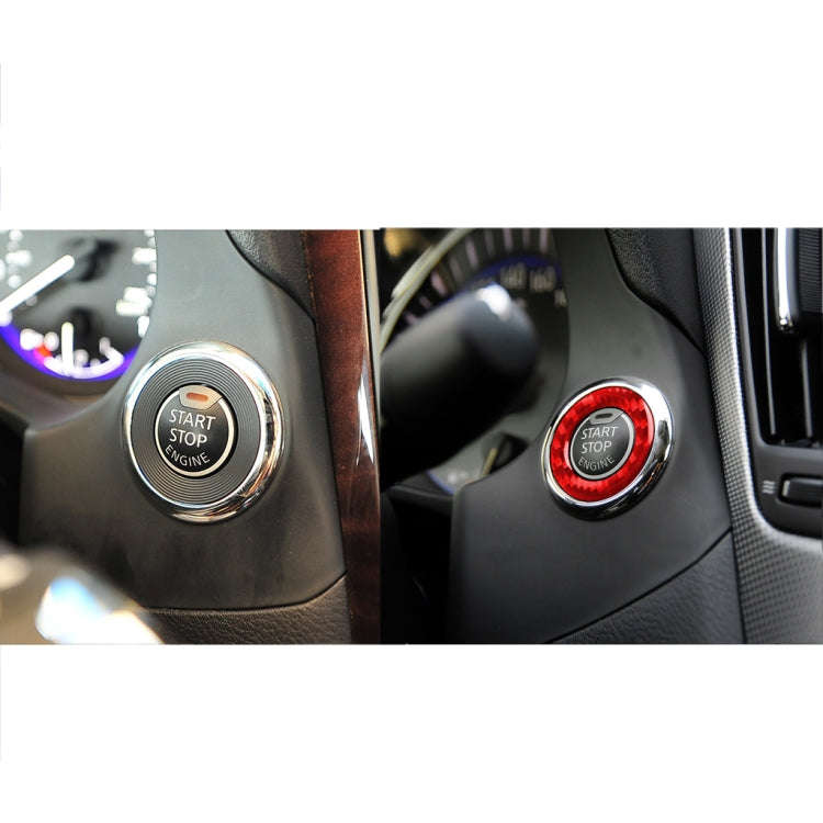 Car Carbon Fiber One-button Start Decorative Sticker for Infiniti Q50 2014-2020 / Q60 / QX60, Lef...
