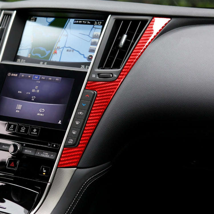 Car Carbon Fiber Central Control F Frame Decorative Sticker for Infiniti Q50 2014-2020, Left and ...