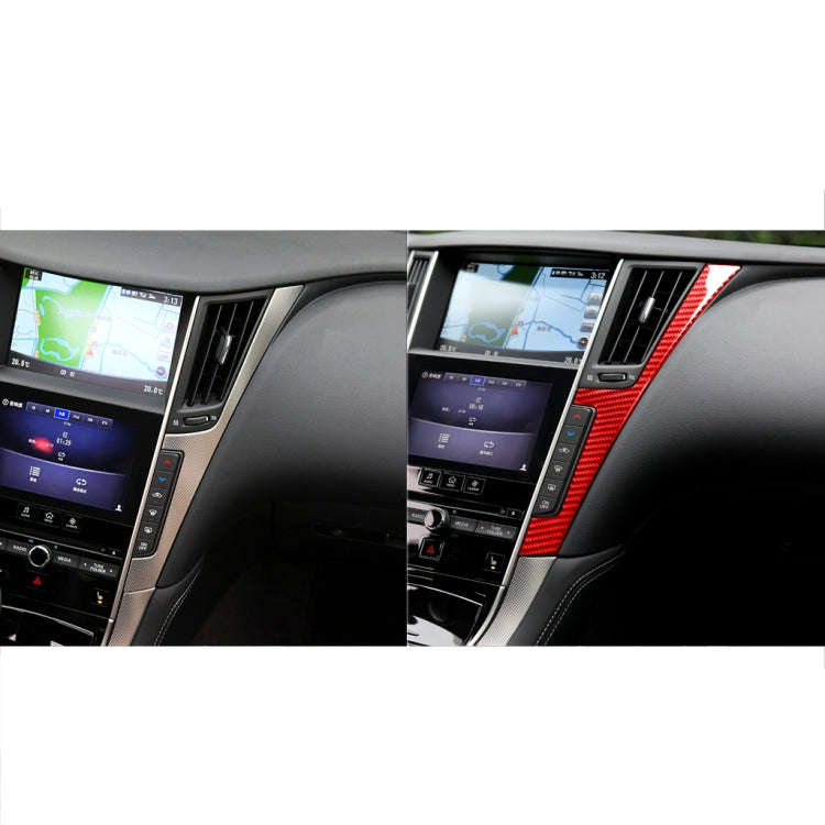 Car Carbon Fiber Central Control F Frame Decorative Sticker for Infiniti Q50 2014-2020, Left and ...