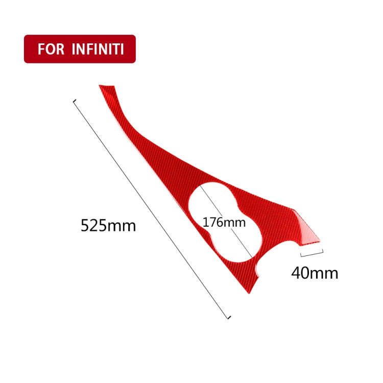 Car Carbon Fiber Water Cup Holder Panel Decorative Sticker for Infiniti Q50 2014-2020, Right Driv...