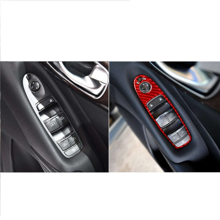 Car Carbon Fiber B Style Window Glass Lift Panel Decorative Sticker for Infiniti Q50 2014-2020, R...