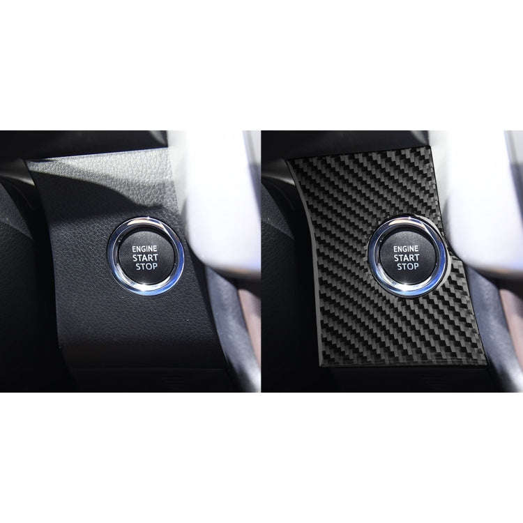 Car Carbon Fiber Ignition Switch Panel Decorative Sticker for Toyota Highlander 2014-2019, Left D...