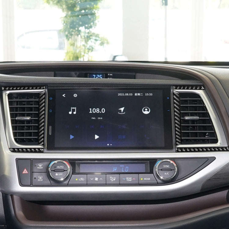 Car Carbon Fiber Central Air Outlet Decorative Sticker for Toyota Highlander 2014-2019, Left Drive