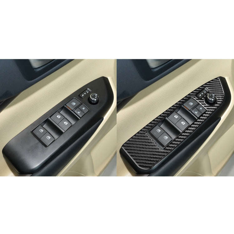 Car Carbon Fiber Window Glass Lift Decorative Sticker for Toyota Highlander 2014-2019, Left Drive