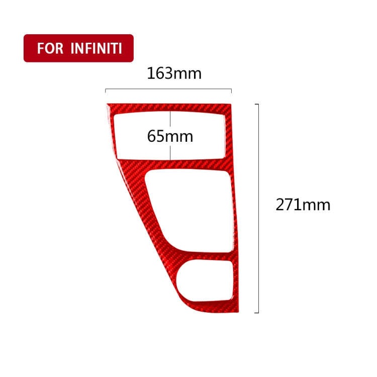 Car Carbon Fiber Gear Panel Decorative Sticker for Infiniti Q50 2014-2020, Right Drive (Red)