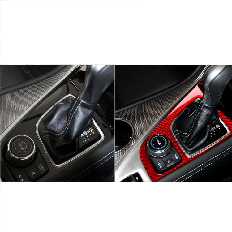 Car Carbon Fiber Gear Panel Decorative Sticker for Infiniti Q50 2014-2020, Right Drive (Red)