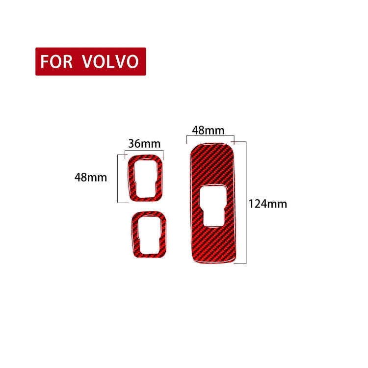 Car Window Lift Button Decorative Sticker for Volvo V60 2010-2017, Left Drive (Red)