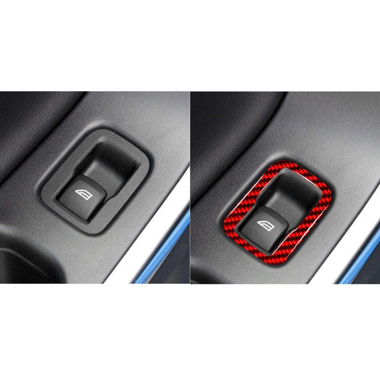 Car Window Lift Button Decorative Sticker for Volvo V60 2010-2017, Left Drive (Red)