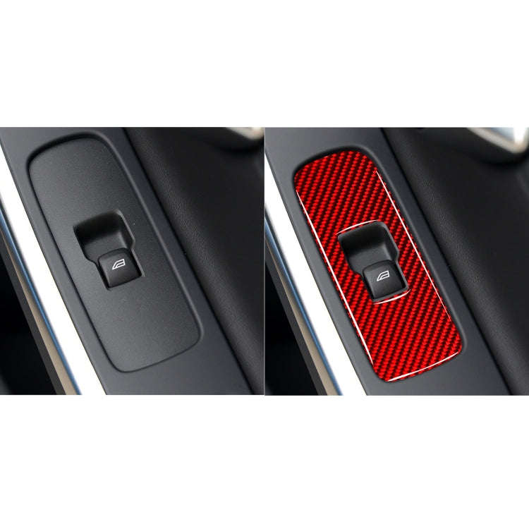 Car Window Lift Button Decorative Sticker for Volvo V60 2010-2017, Left Drive (Red)
