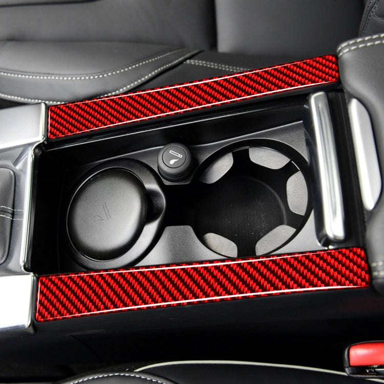 Car Handrail Cup Holder Decorative Sticker for Volvo V60 2010-2017, Left and Right Drive(Red)