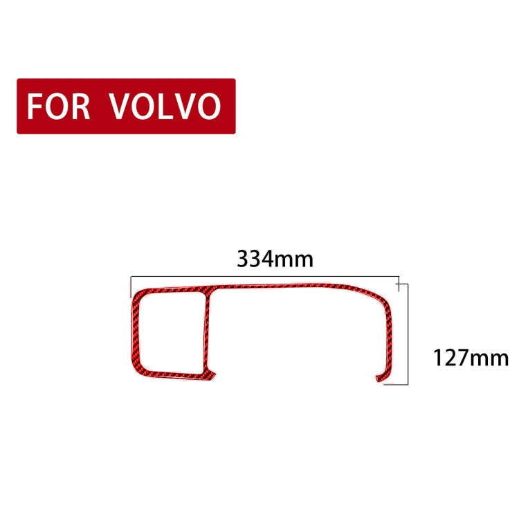 Car Carbon Fiber Navigation Frame Decorative Sticker for Volvo V60 2010-2017, Right Drive(Red)