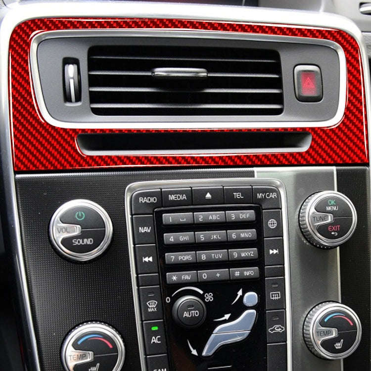 Car Central Control Air Outlet Decorative Sticker for Volvo V60 2010-2017, Left and Right Drive(Red)
