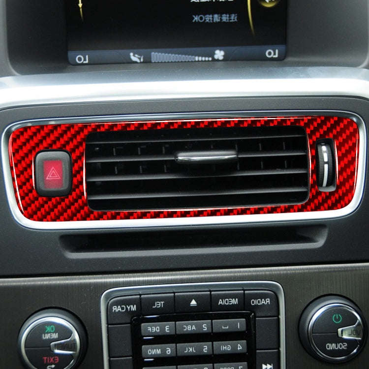 Car Central Control Lower Air Outlet Decorative Sticker for Volvo V60 2010-2017, Right Drive(Red)
