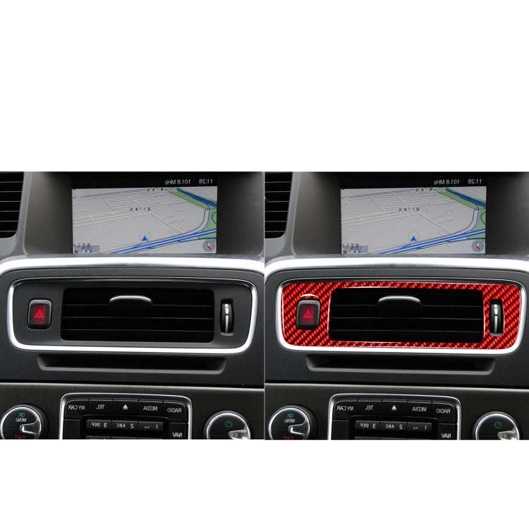 Car Central Control Lower Air Outlet Decorative Sticker for Volvo V60 2010-2017, Right Drive(Red)