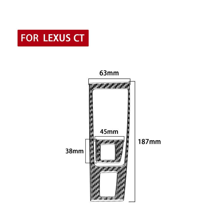 Car Carbon Fiber Gear Panel Decorative Sticker for Lexus CT 2011-2017, Right Drive