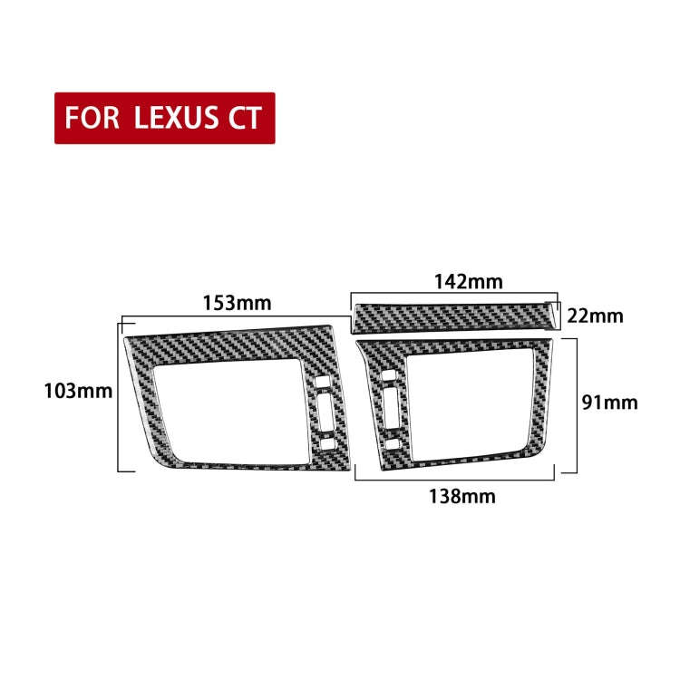 Car Carbon Fiber Left and Right Air Outlet Decorative Sticker for Lexus CT 2011-2017, Right Drive