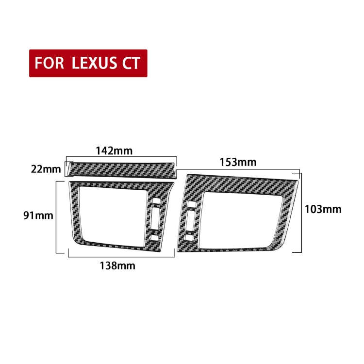 Car Carbon Fiber Left and Right Air Outlet Decorative Sticker for Lexus CT 2011-2017, Left Drive