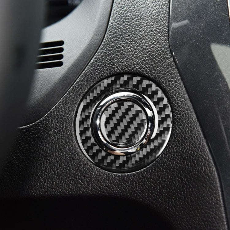 Car Carbon Fiber One-click Start Button Decorative Sticker for Ford Explorer 2013-2019, Left Drive