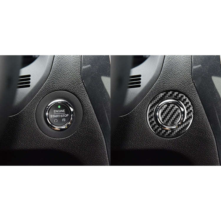 Car Carbon Fiber One-click Start Button Decorative Sticker for Ford Explorer 2013-2019, Left Drive