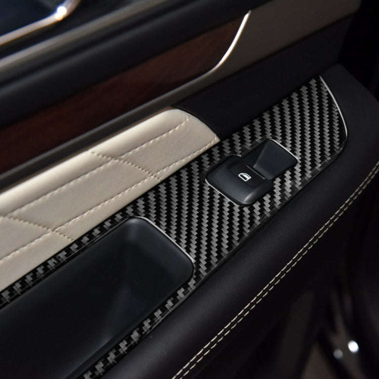 Car Carbon Fiber Window Lift Panel Decorative Sticker for Ford Explorer 2013-2019, Left Drive