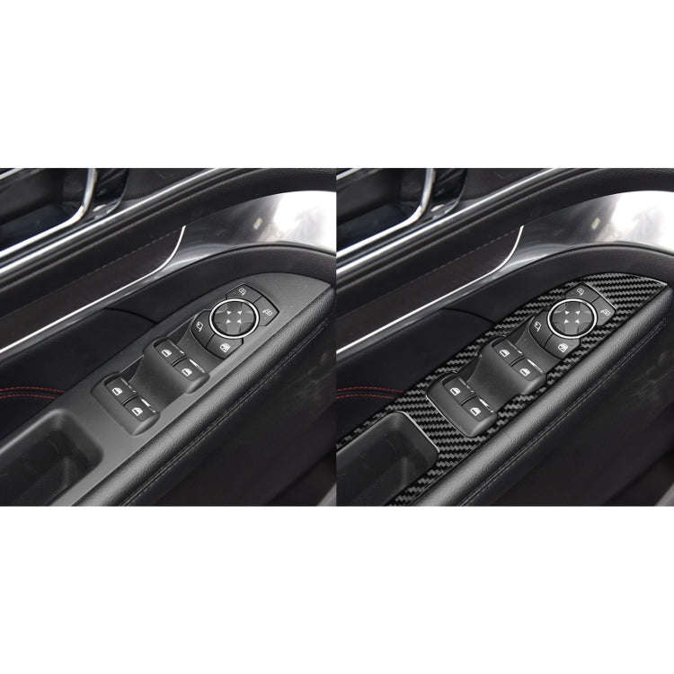 Car Carbon Fiber Window Lift Panel Decorative Sticker for Ford Explorer 2013-2019, Left Drive