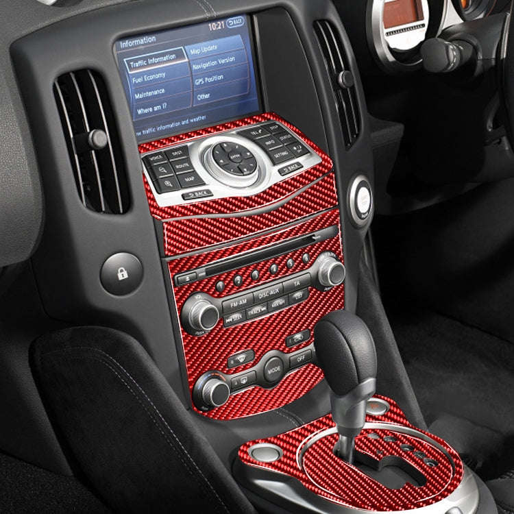10 in 1 Car Carbon Fiber Central Control Gear Multimedia Decorative Sticker for Nissan 370Z / Z34...