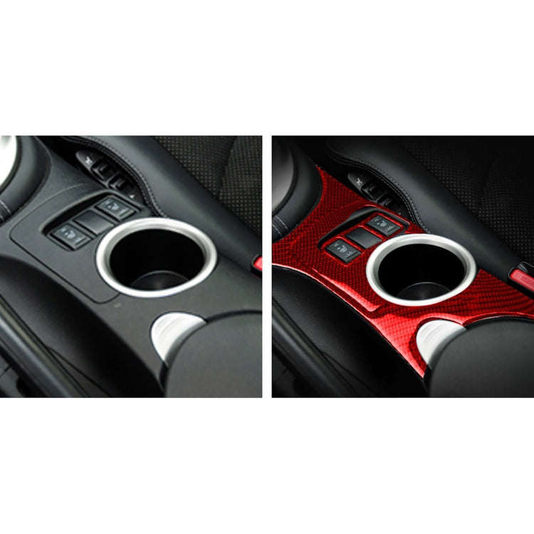 3 in 1 Car Carbon Fiber Center Console Water Cup Holder Panel Decorative Sticker for Nissan 370Z ...