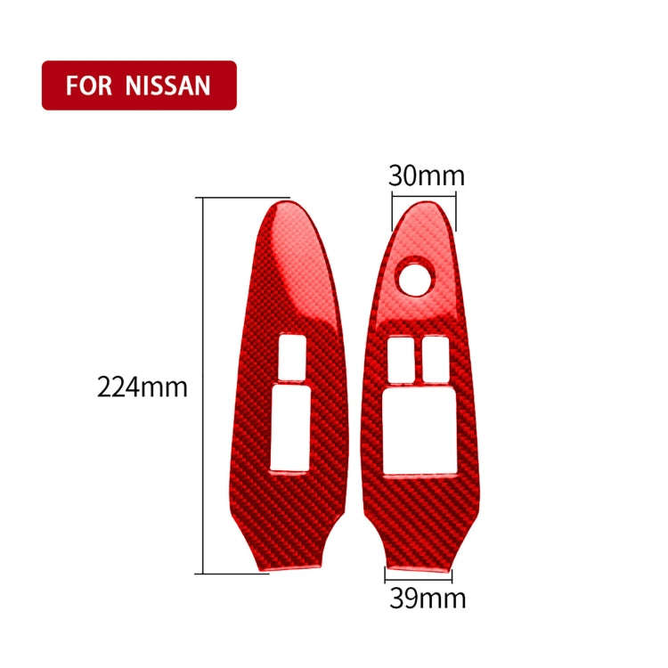 2 in 1 Car Carbon Fiber Window Lift Panel Decorative Sticker for Nissan 370Z / Z34 2009-, Right D...
