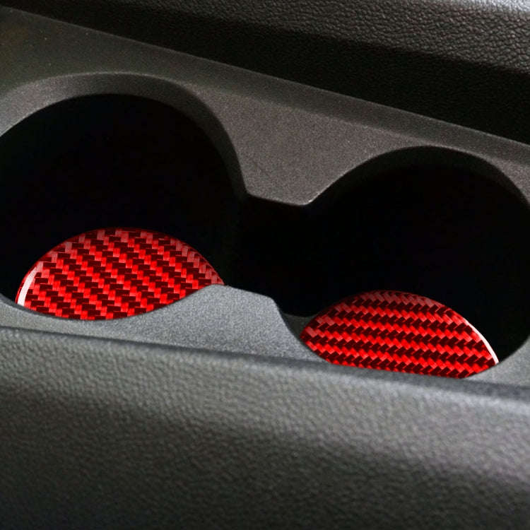 Car Carbon Fiber Water Cup Holder Mat Decorative Sticker for Chevrolet Camaro 2016-2019, Left and...