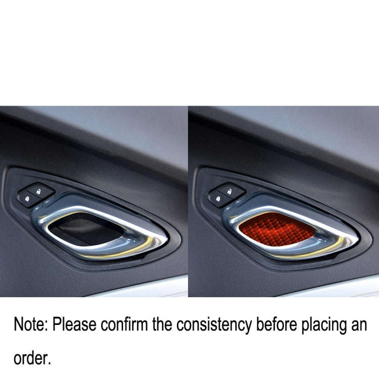 Car Carbon Fiber Inside Door Bowl Decorative Sticker for Chevrolet Camaro 2017-2019, Left and Rig...