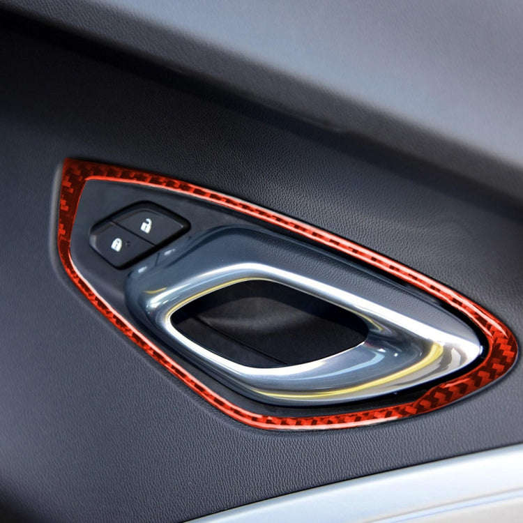 Car Carbon Fiber Inside Door Handle Decorative Sticker for Chevrolet Camaro 2017-2019, Left and R...