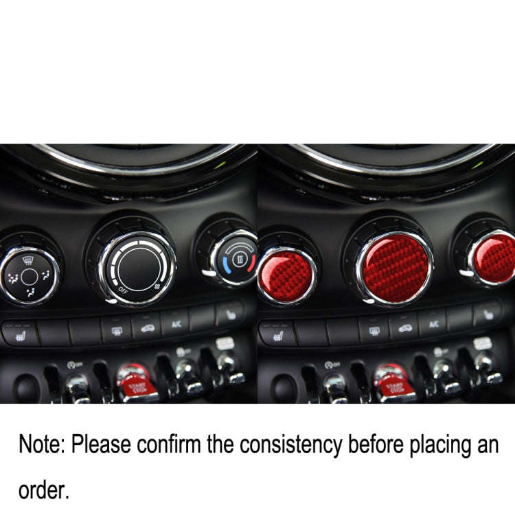 Car Carbon Fiber Multimedia Knob Decorative Sticker for BMW Mini F55 F56 F60, Left and Right Driv...