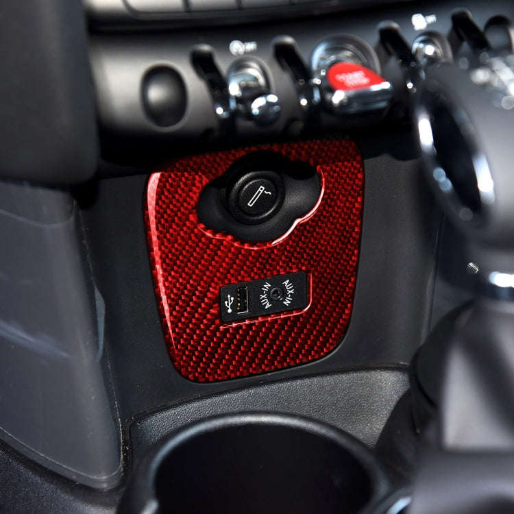 Car Carbon Fiber Cigarette Lighter Cover Decorative Sticker for BMW Mini Cooper F56 F55 F57, Left...